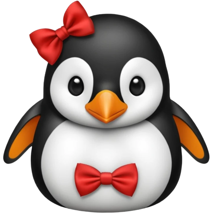 penguin with red bow tie  emoji