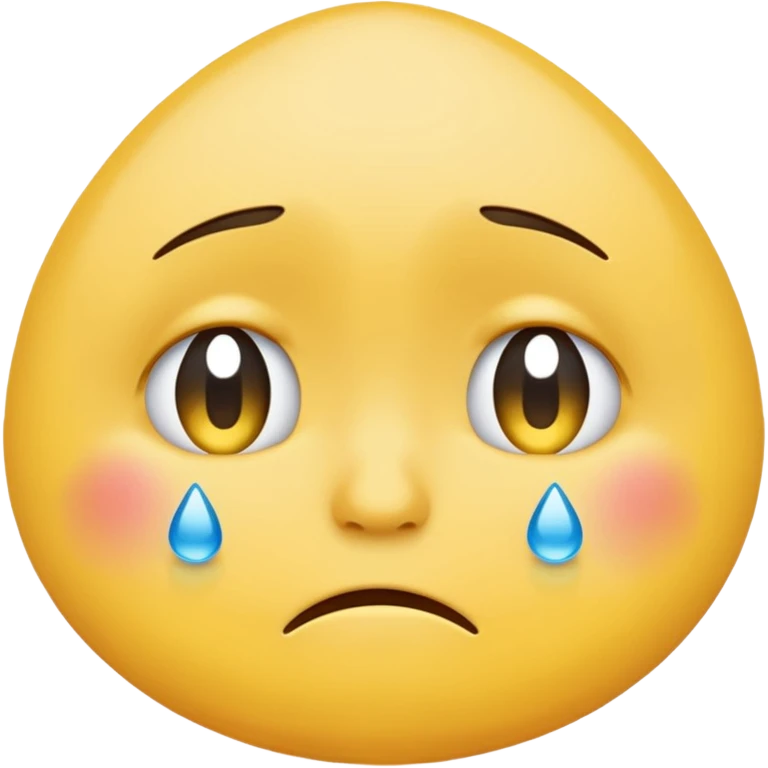 a round crying emoji without hollow cheeks emoji