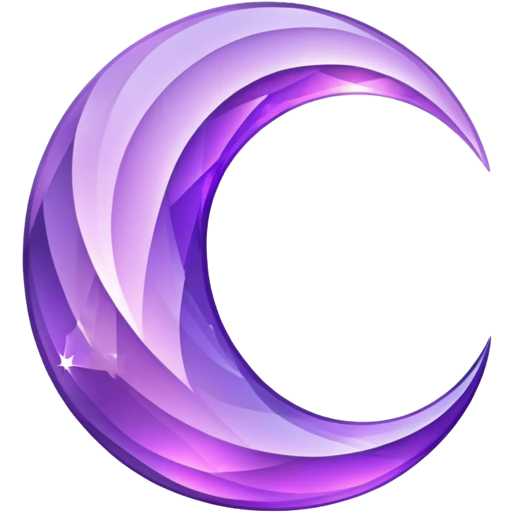 Purple crystal crescent moon emoji