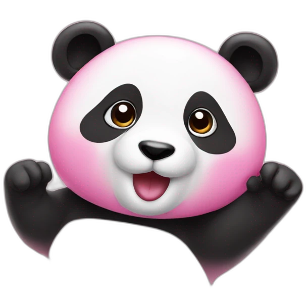 pink panda flying kiss emoji