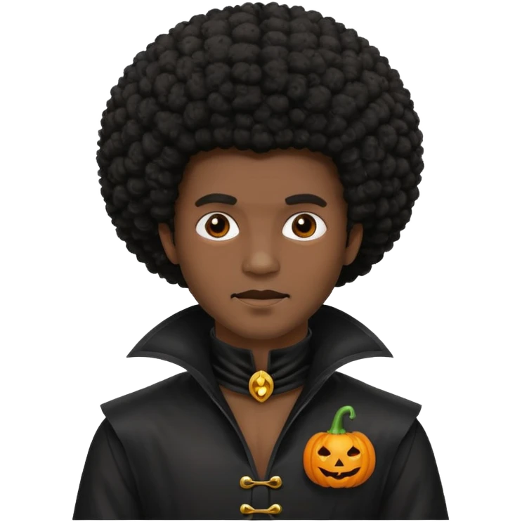 afro halloween man emoji