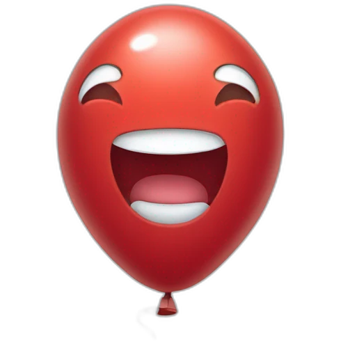 Happy Red ballon with white eyes emoji