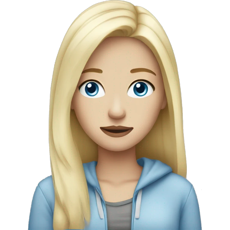 Cold Blonde girl with blue eyes emoji