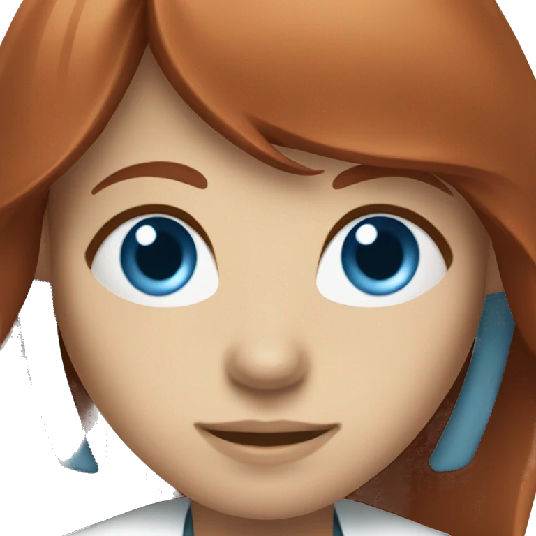 Female doctor red hair blue eyes with bangs  emoji