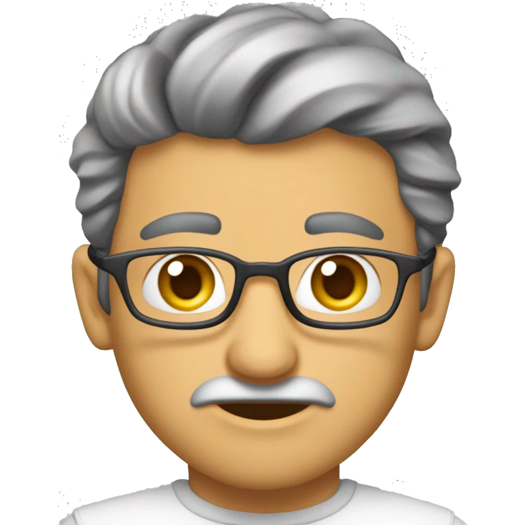 یه دختر عینک سفید با لباس آبی پوت برنز و پشونی جوشی و موهای آبی و مشکی emoji