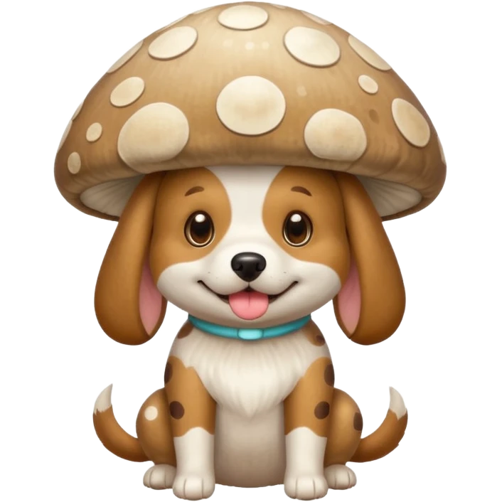 Dog in light mushroom costume emoji