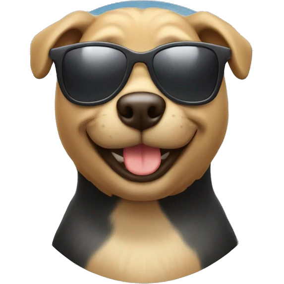 belgian malanois with smile and sunglasses emoji