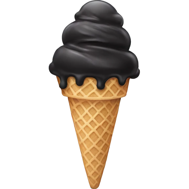 Black ice cream emoji
