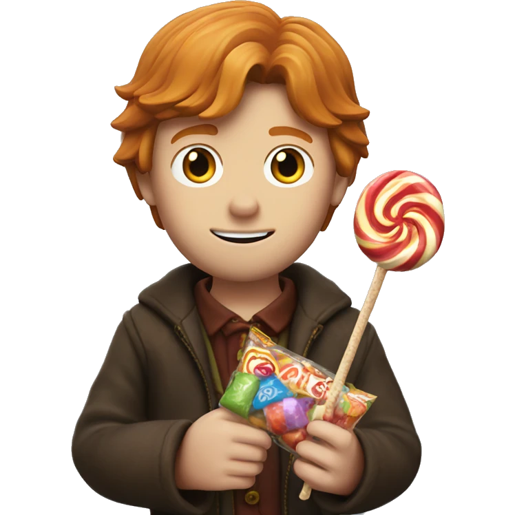 Ron Weasley holds a candy in his hands emoji