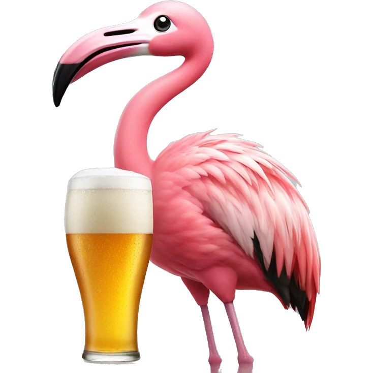 Flamingo mit Bier in dr hand emoji