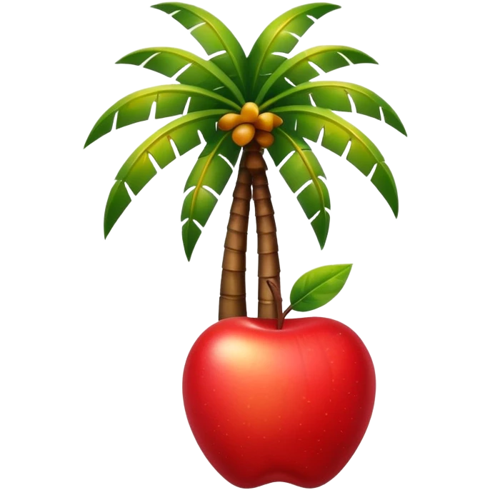 apple style emoji for summer season, palm tree, tropical and vibrant emoji