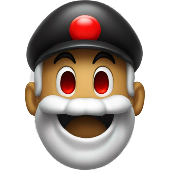 mario with black mustache, red hat, as a ghost, mouth open emoji