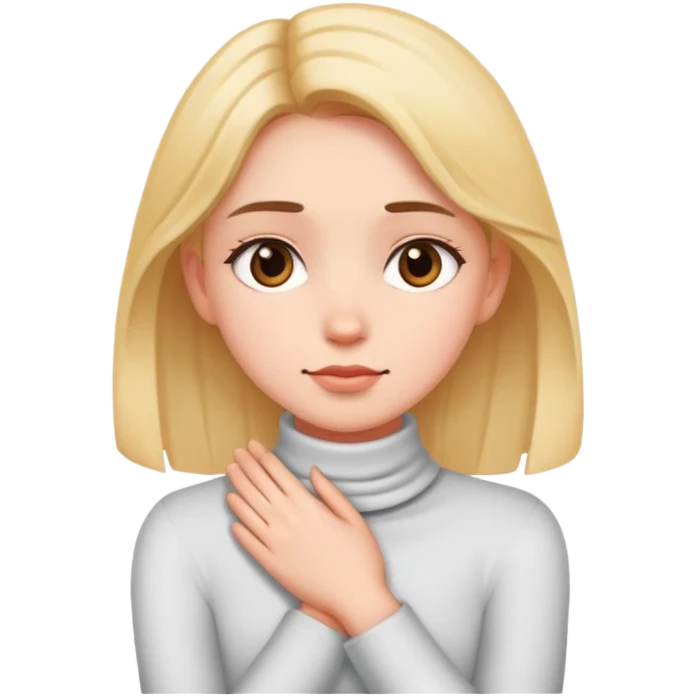 hands crossing neck girl emoji