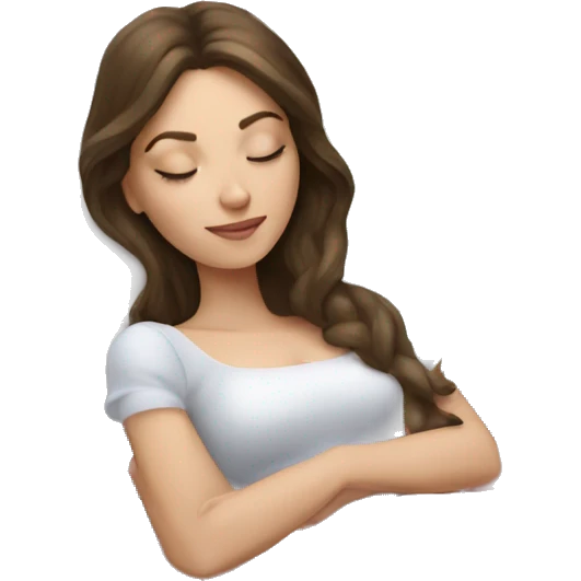 sleeping beauty brunette white girl with a silk pillow emoji