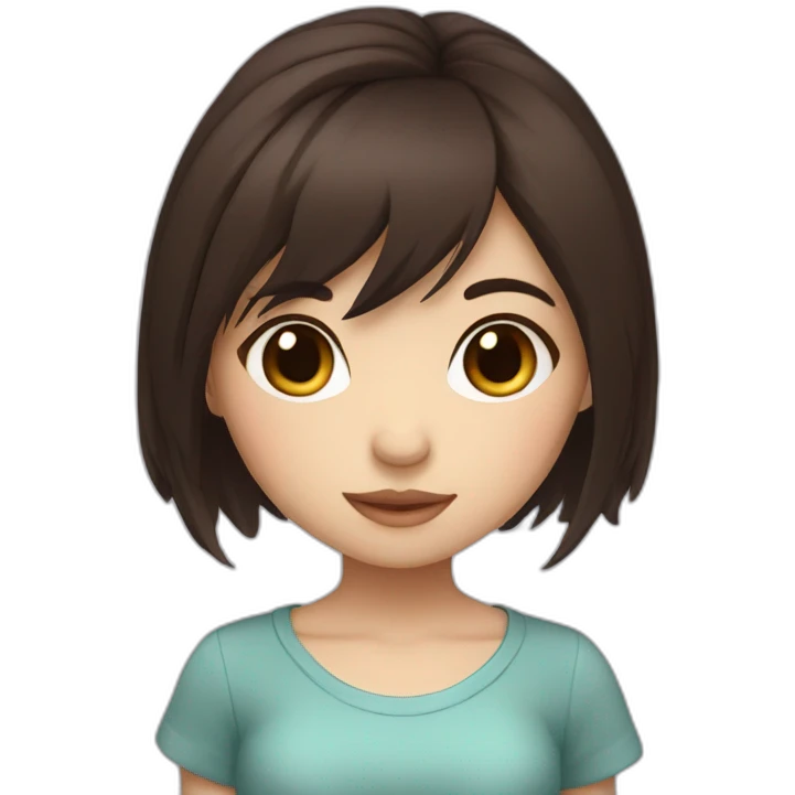 chibi cartoon girl with dark brown hair emoji