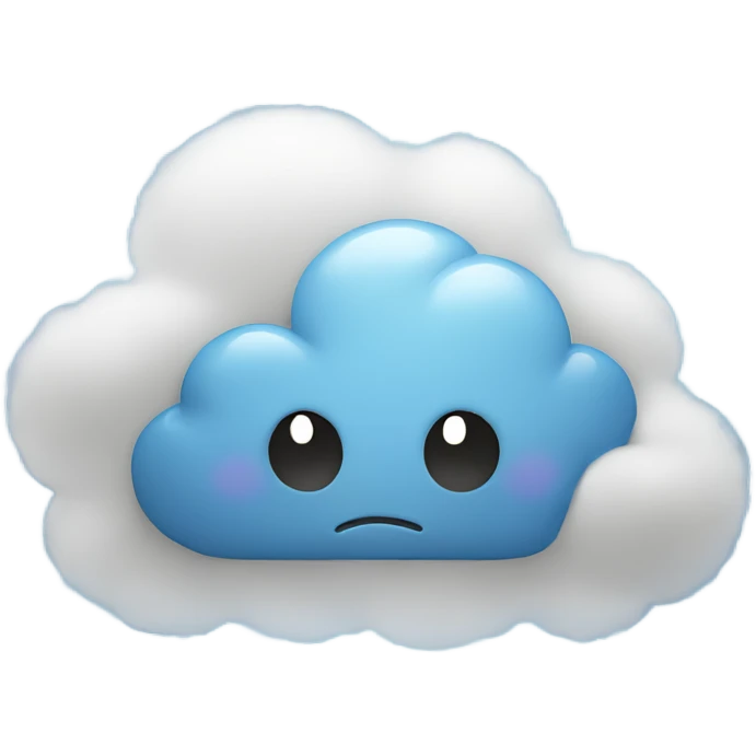 cloud with sad face and lighting emoji