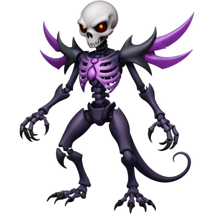Shiny Badass Edgy Dark Evil Spectral Dusky Spooky Skeletal Cool Hot Stylish Handsome Duskull-Darkrai-Genesect-Fakémon-fusion (full body) emoji