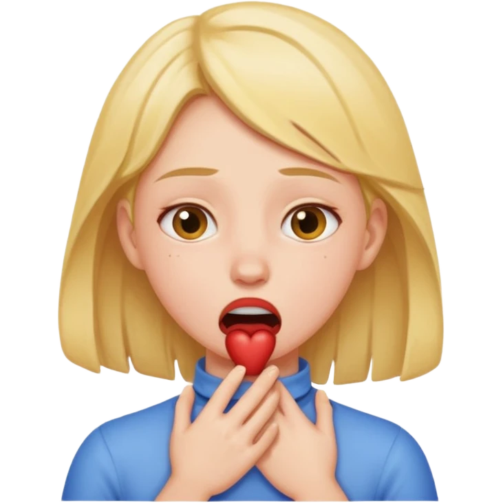 Girl choking herself emoji