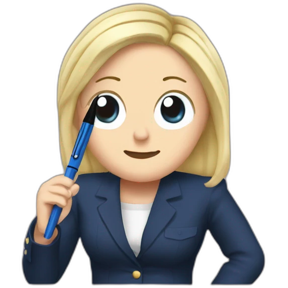 Marine Le Pen est morte avec un stylo emoji