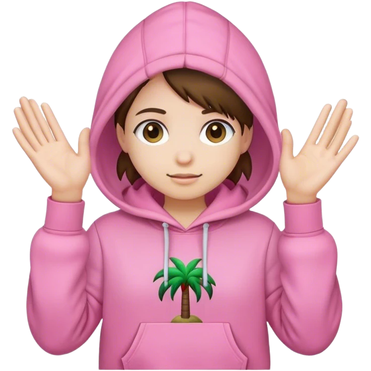 Pink plam puff hoodie  emoji
