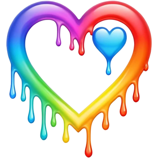 Drippy rainbow heart emoji