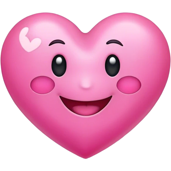 A pink heart e wifh a happy face  emoji