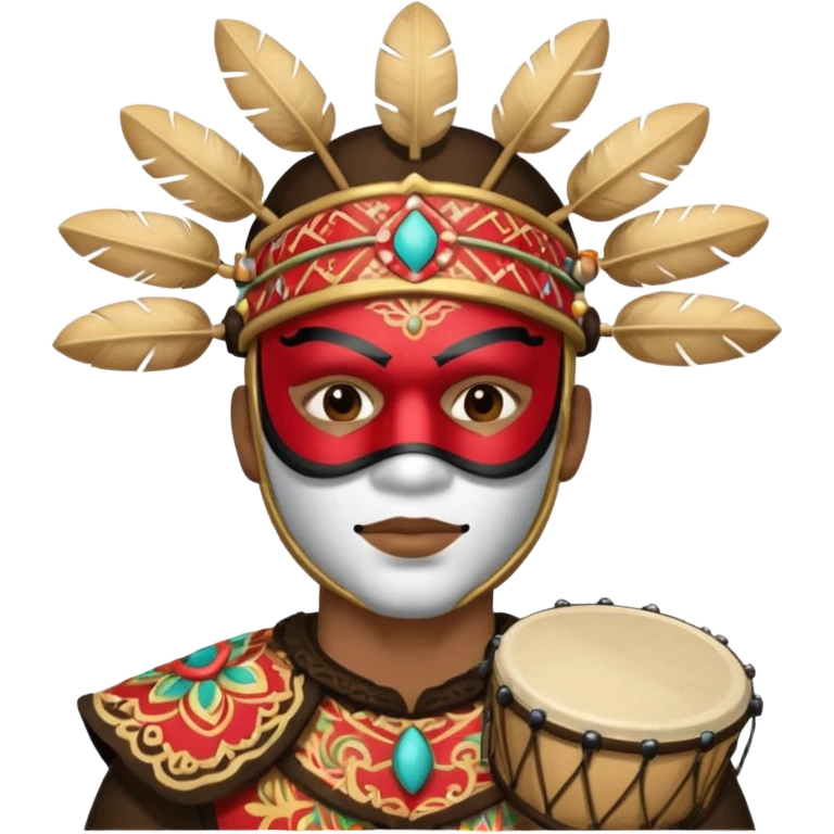 Masked Festival Drummer man emoji