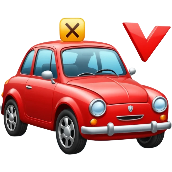 car with a check mark emoji