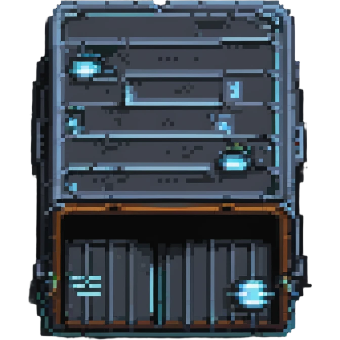 pixel art style docker container, simple and iconic emoji