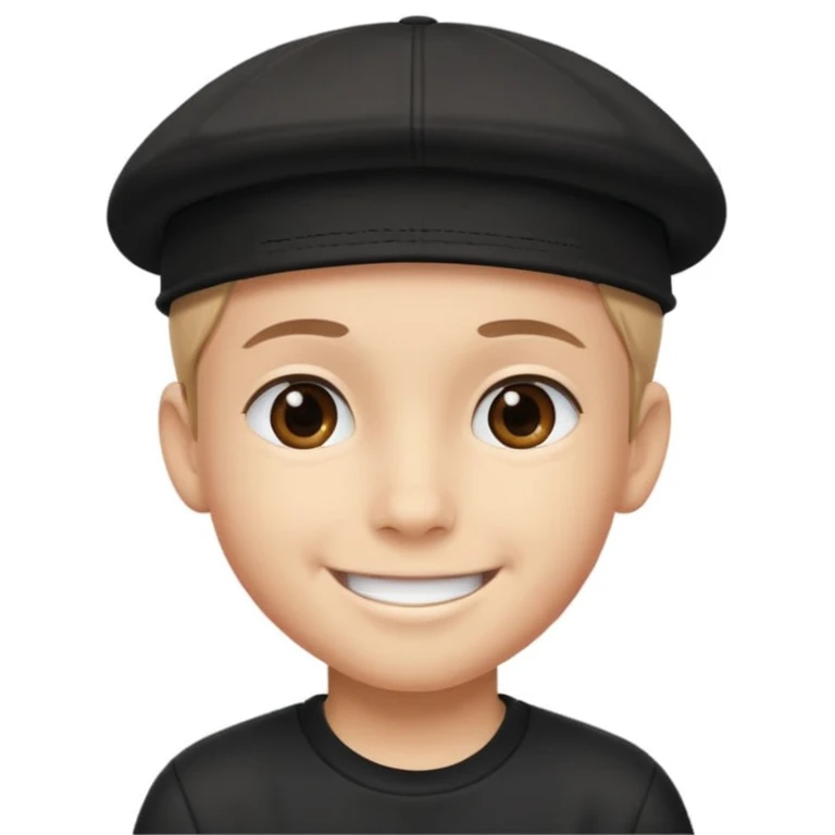 Boy wearing black cap backwards  emoji