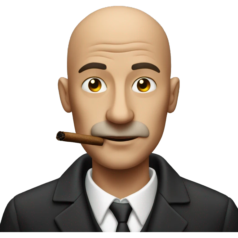 bald man smoking cigar emoji