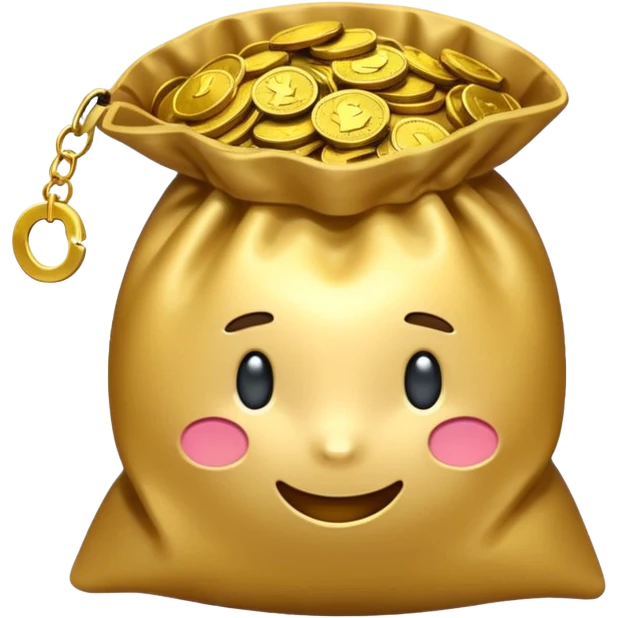 the small pouch should open so the coins come out of it, not closed emoji