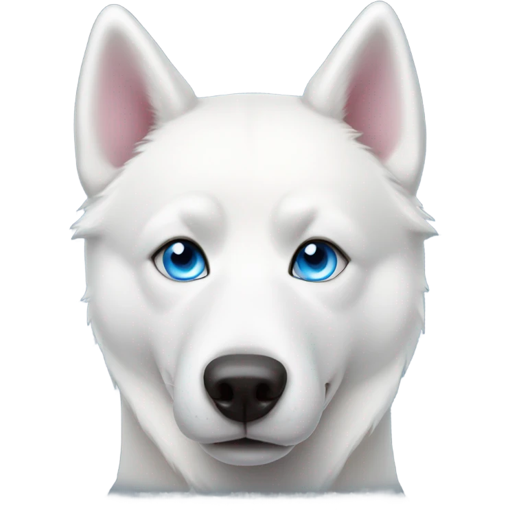 White husky with pink nose and blue eyes emoji