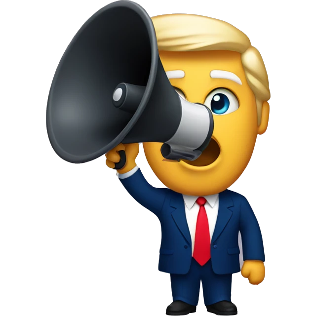donald trump holds loudspeaker emoji