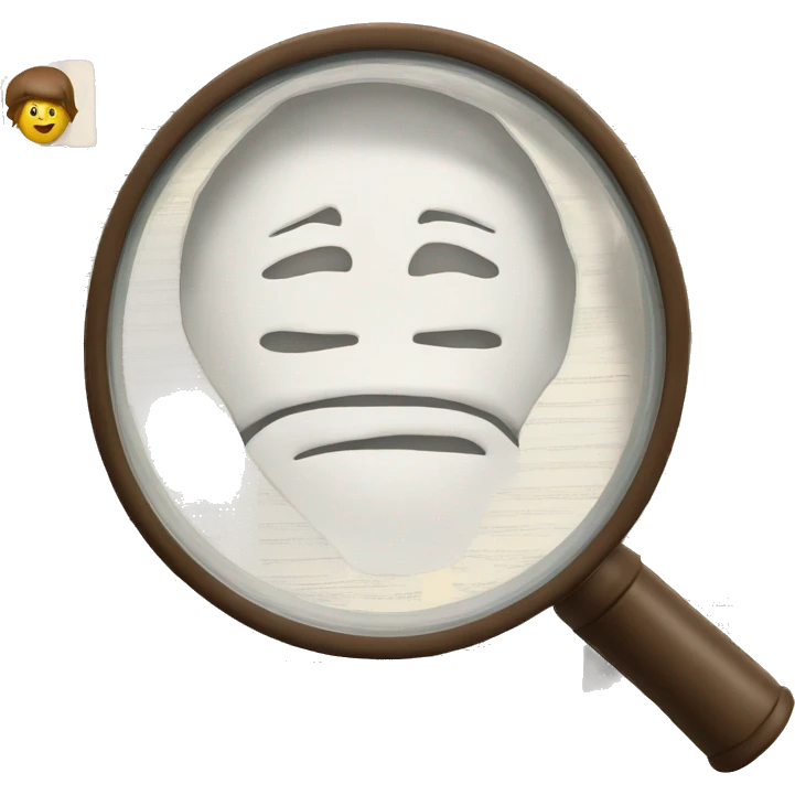 magnifying glass over some documents emoji