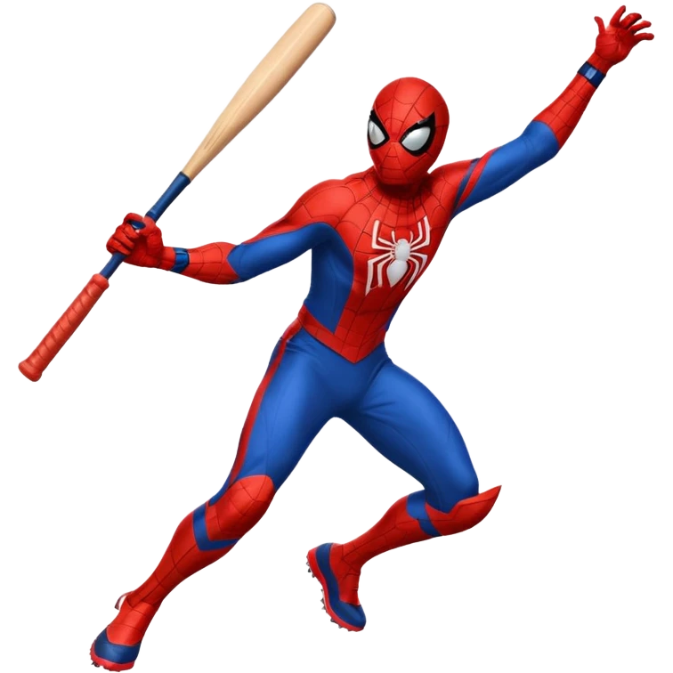 Spiderman playing cricket  emoji