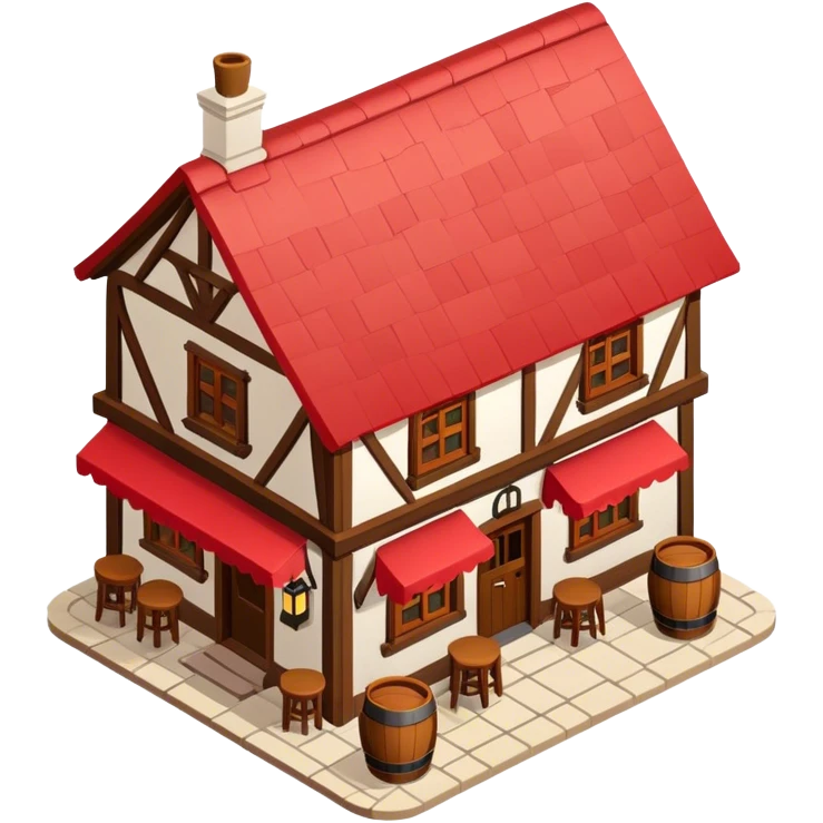 red realistic isometric tavern emoji