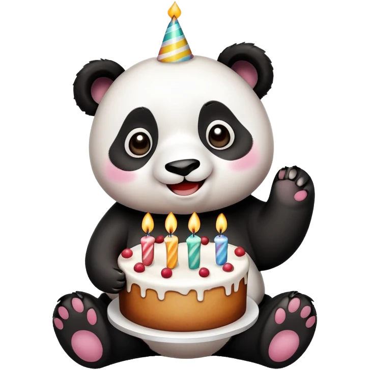 panda with birthday cake emoji