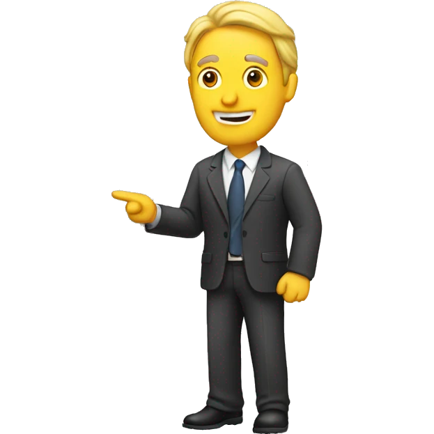 A man presenting a slide emoji
