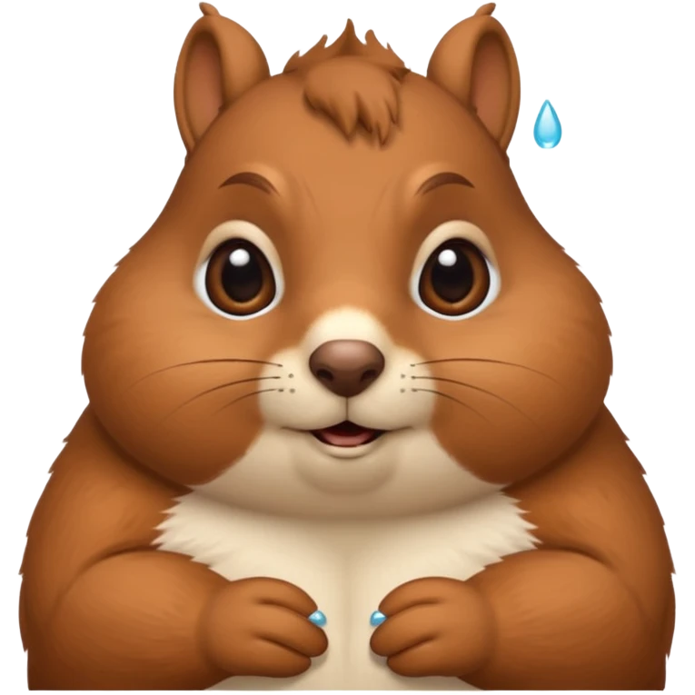 Fat squirrel with tears in eyes emoji