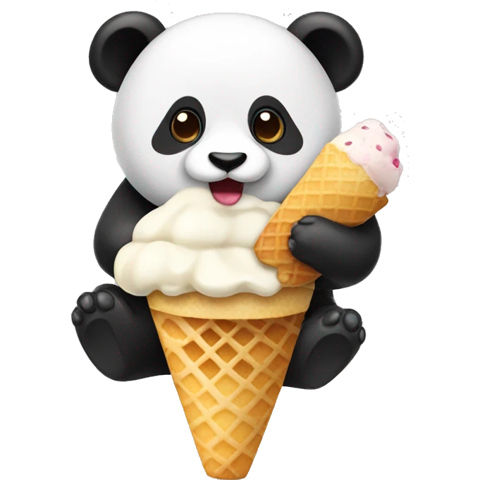 panda eat icecream emoji