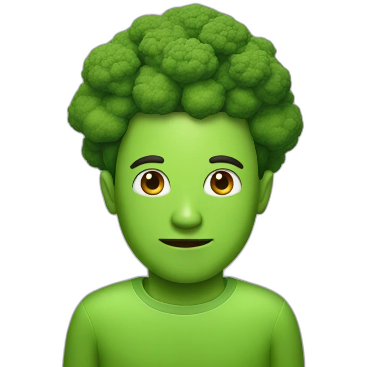 man with broccoli head emoji