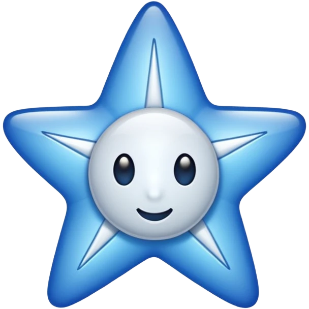 White tick in blue star  emoji