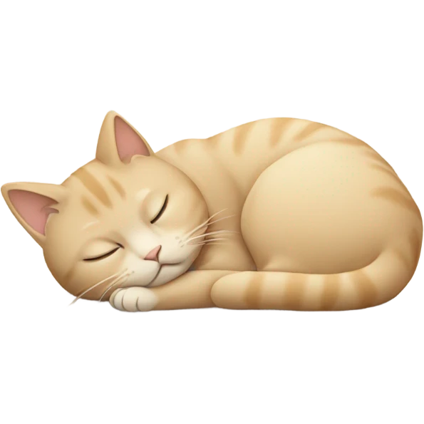  beige cat curled up sleeping  emoji