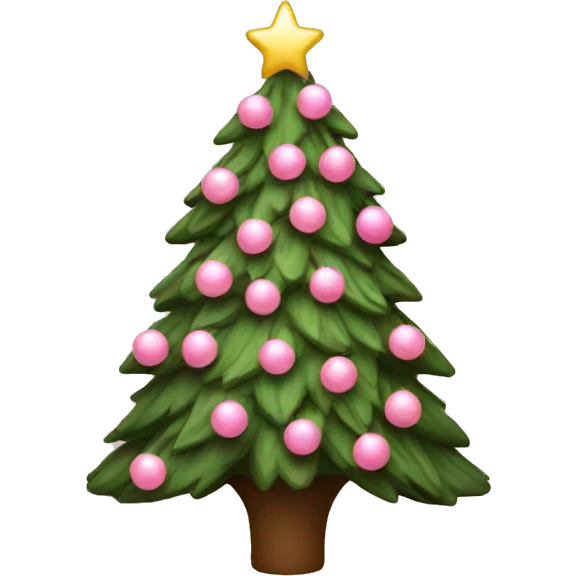 Christmas tree with light pink decorations emoji