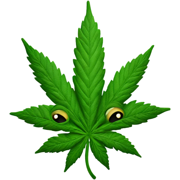 marijuana leaf with big eyes emoji
