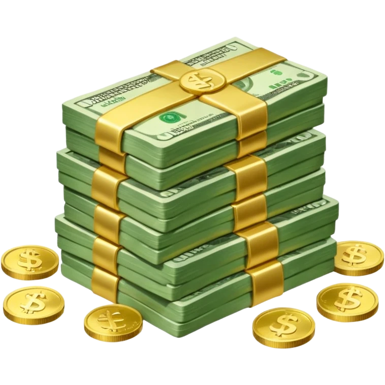 a lot of money and a small amount of money emoji