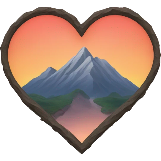heart shape mountain emoji