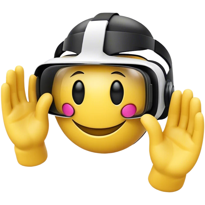 A yellow smiley face with a virtual reality emoji