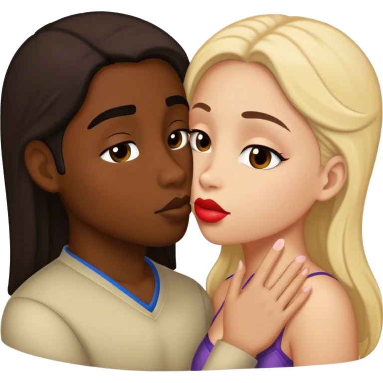 black kiss emoji